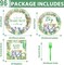 96Pcs Safari Jungle Baby Shower Party Supplies Green Wild Animals-Serves 24 (Green, White, Yellow)